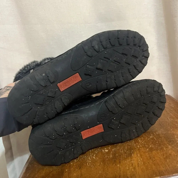 KHOMBU Womens All-Weather Lindsey Suede Boots‎ Size 7 Black Fur Ankle Booties - Picture 7 of 8